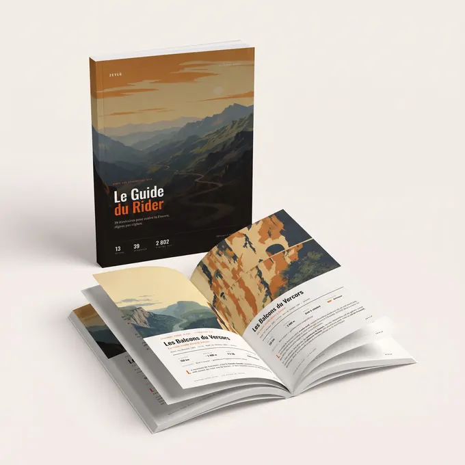 Le Guide du Rider, guide des itinéraires moto offert avec la SelleZen